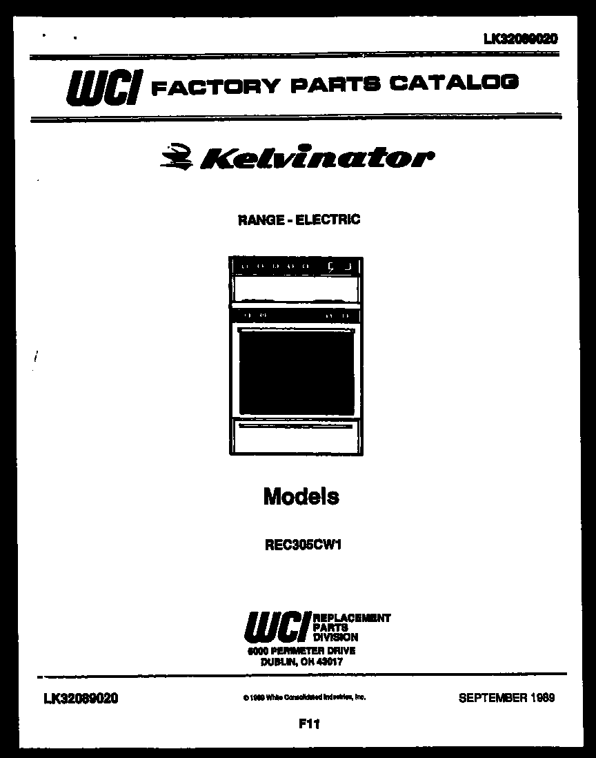 Kelvinator REC305CW1 cover diagram