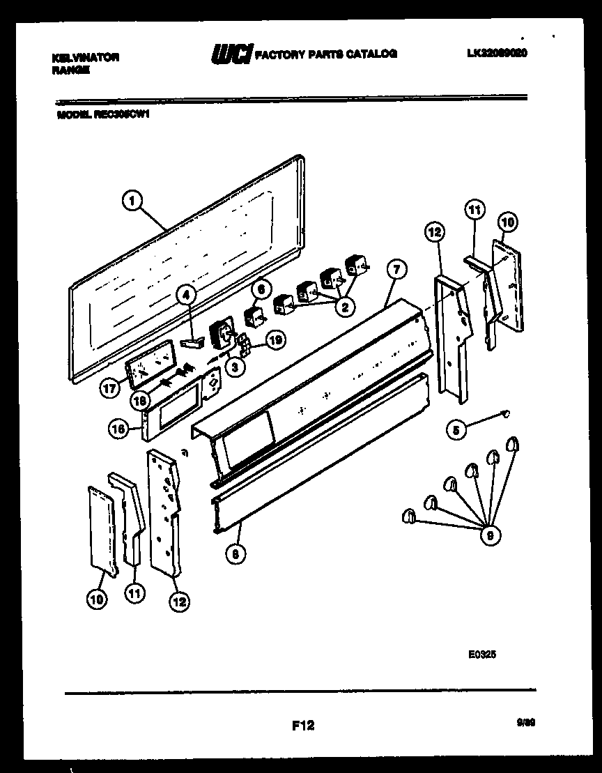 Kelvinator REC305CW1 backguard parts diagram