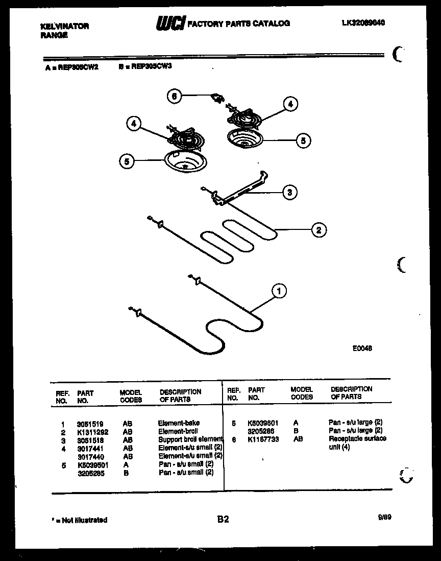 Kelvinator REP305CW3 broiler parts diagram