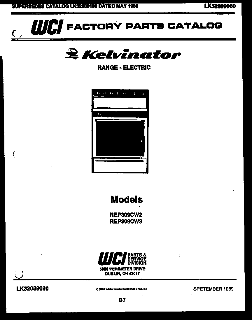 Kelvinator REP309CW2 cover diagram