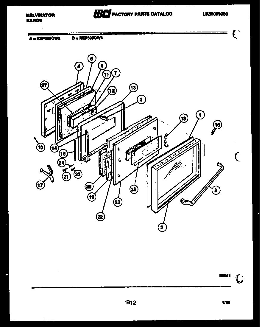 Kelvinator REP309CW2 door parts diagram