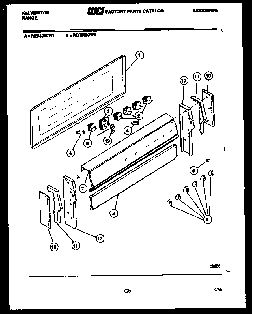 Kelvinator RER302CT2 backguard parts diagram
