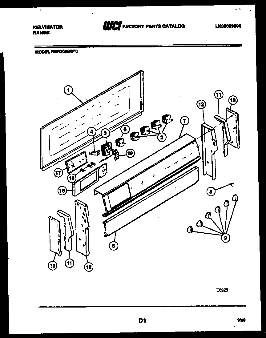 Kelvinator RER305GT0 backguard parts diagram