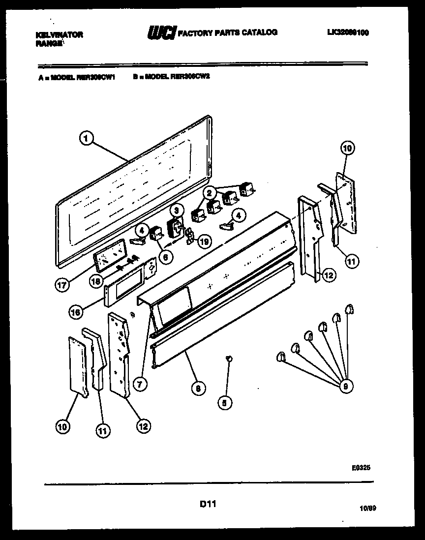 Kelvinator RER306CW2 backguard parts diagram
