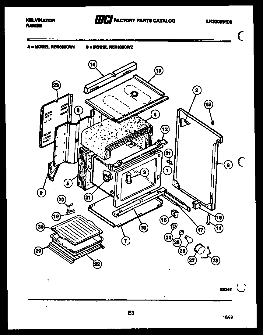 Kelvinator RER306CW2 body parts diagram