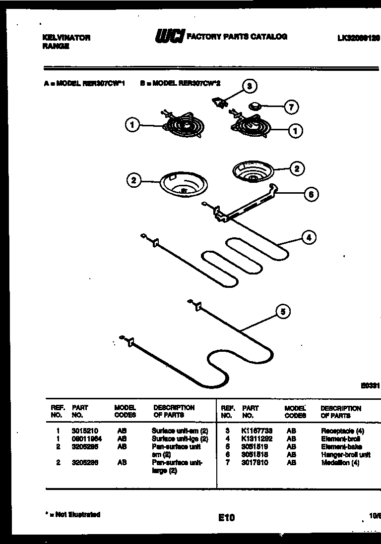 Kelvinator RER307CV1 broiler parts diagram