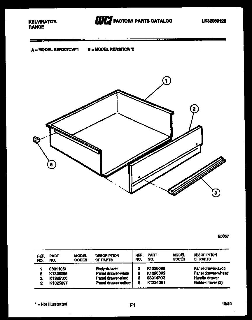 Kelvinator RER307CV1 drawer parts diagram
