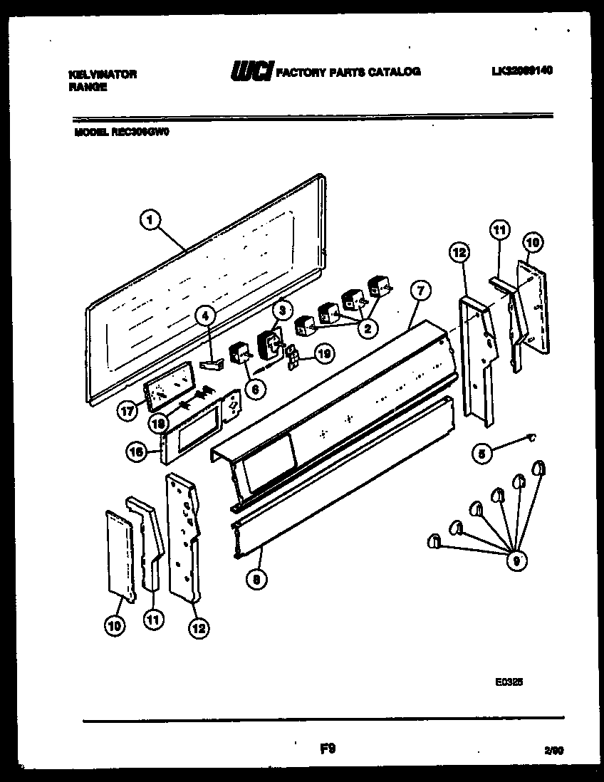 Kelvinator REC306GD0 backguard parts diagram