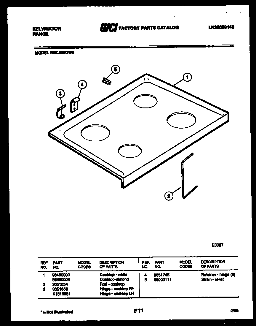 Kelvinator REC306GD0 cooktop parts diagram
