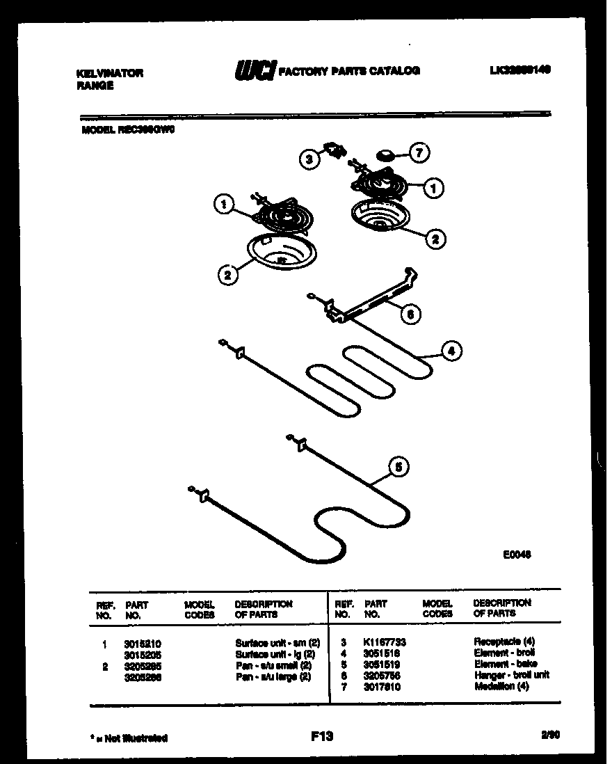 Kelvinator REC306GD0 broiler parts diagram