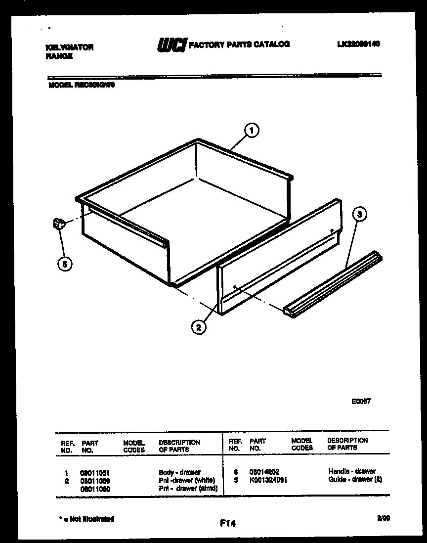 Kelvinator REC306GD0 drawer parts diagram