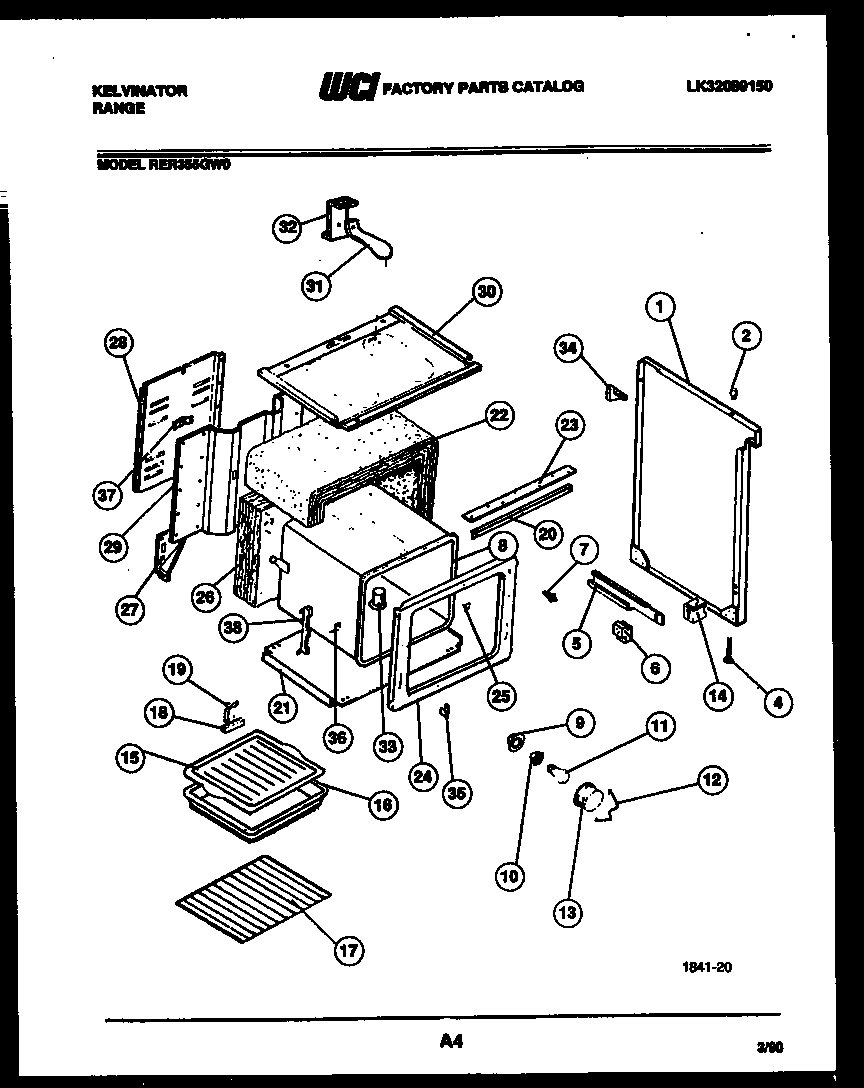Kelvinator RER355GW0 body parts diagram