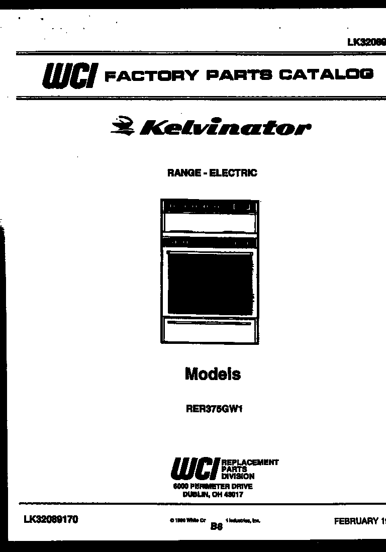 Kelvinator RER375GD1 cover diagram