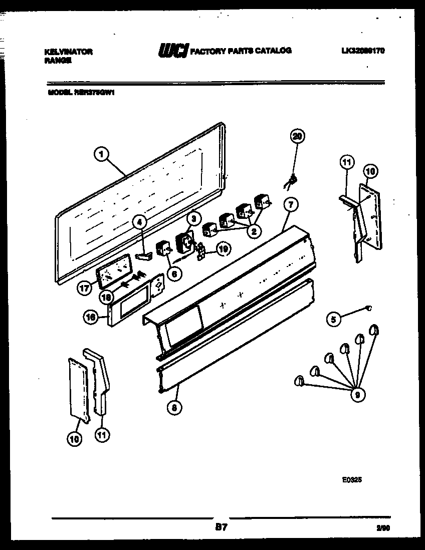 Kelvinator RER375GD1 backguard parts diagram