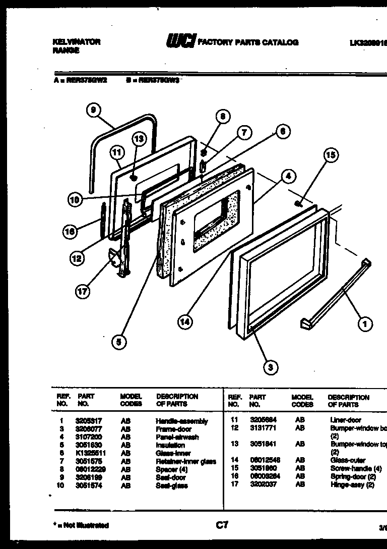 Kelvinator RER375GD3 door parts diagram