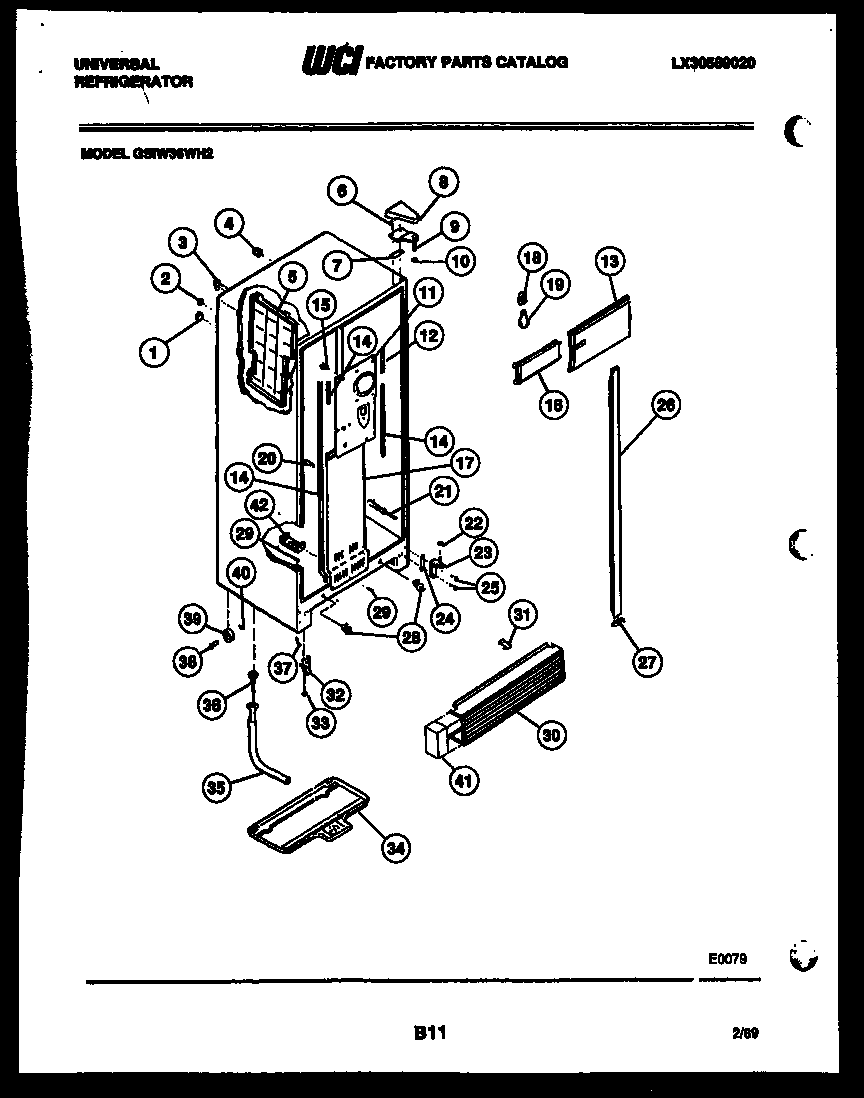 Frigidaire GSIW36HH2 cabinet parts diagram
