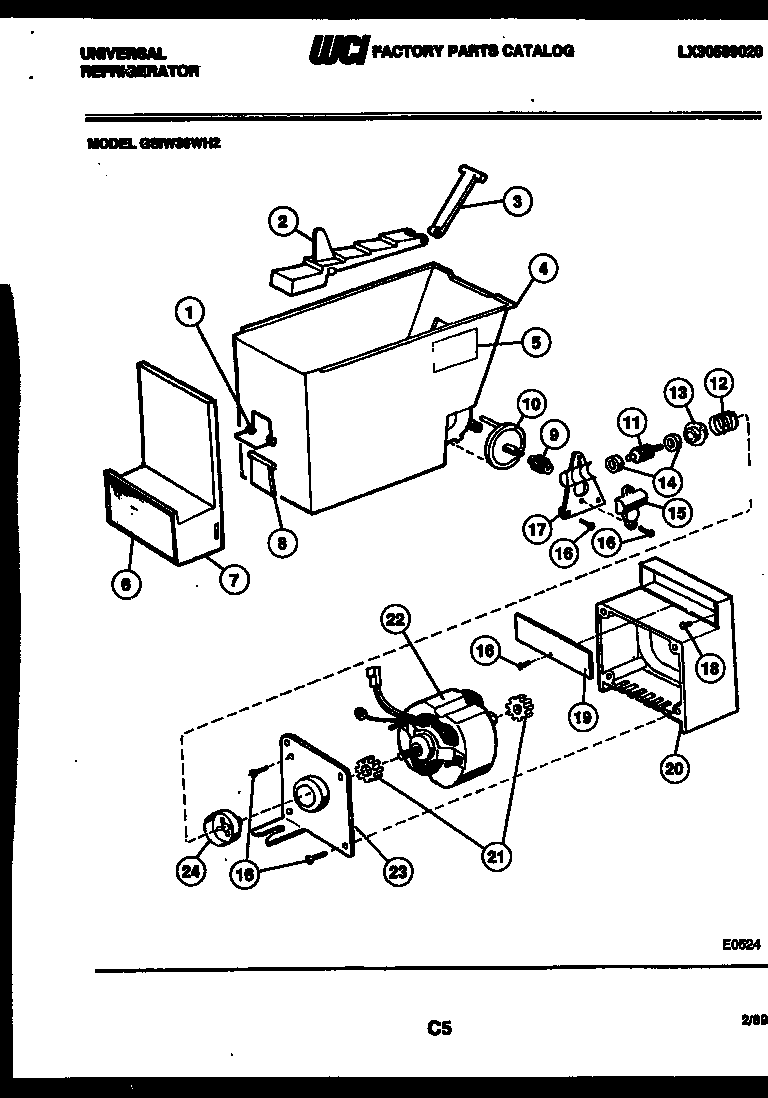 Frigidaire GSIW36HH2 ice dispenser diagram