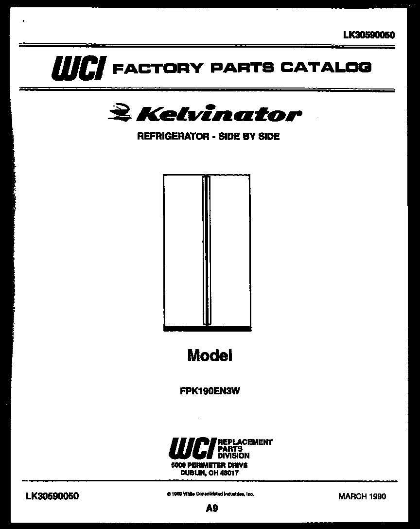 Kelvinator FPK190EN3F cover page diagram