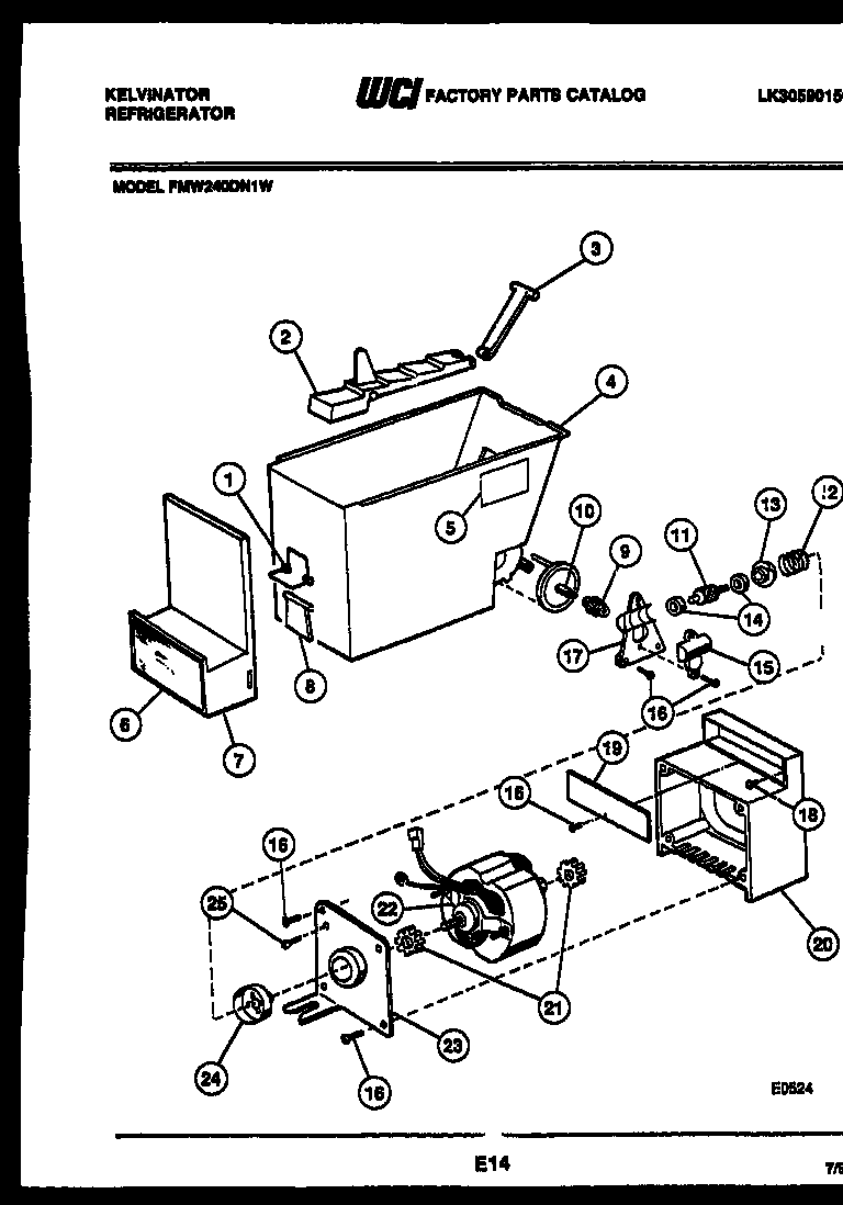 Kelvinator FMW240DN1W ice dispenser diagram