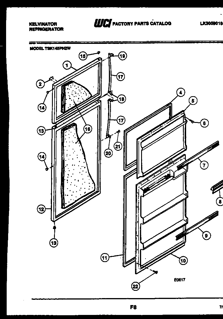 Kelvinator TSK145PN2T door parts diagram