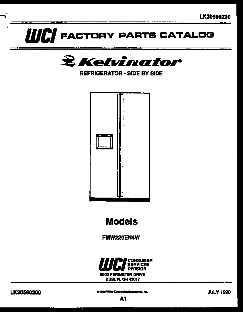 Kelvinator FMW220EN4V cover page diagram