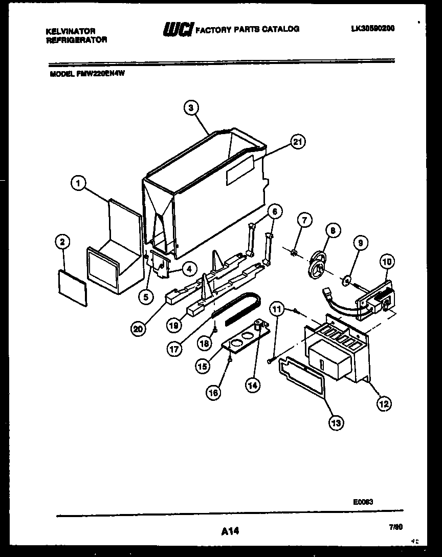 Kelvinator FMW220EN4V ice dispenser diagram
