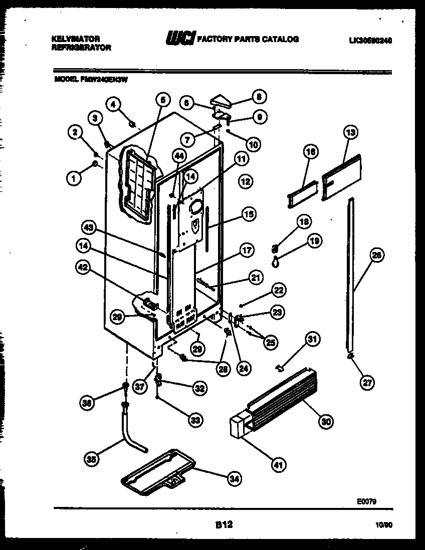Kelvinator FMW240EN3W cabinet parts diagram