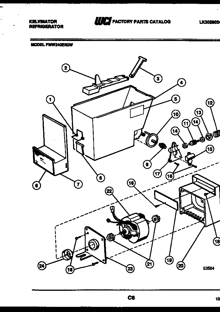 Kelvinator FMW240EN3W ice dispenser diagram