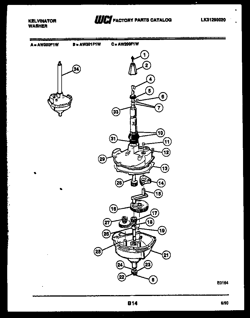 Kelvinator AW301F1T transmission parts diagram
