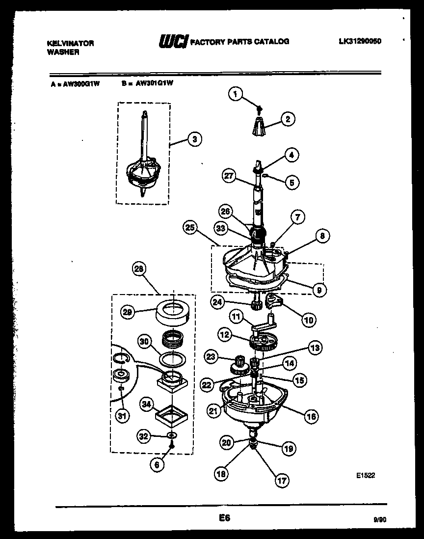 Kelvinator AW300G1T transmission parts diagram