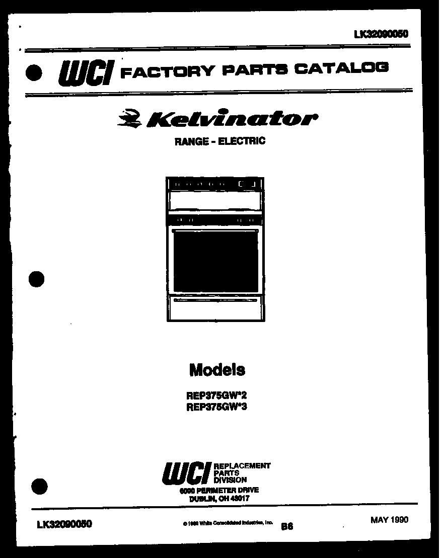 Kelvinator REP375GW3 cover diagram