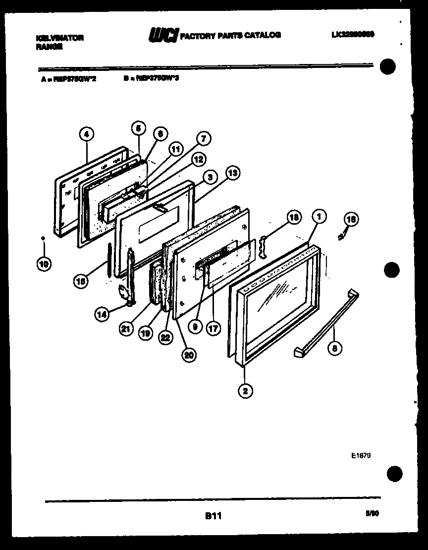 Kelvinator REP375GW3 door parts diagram