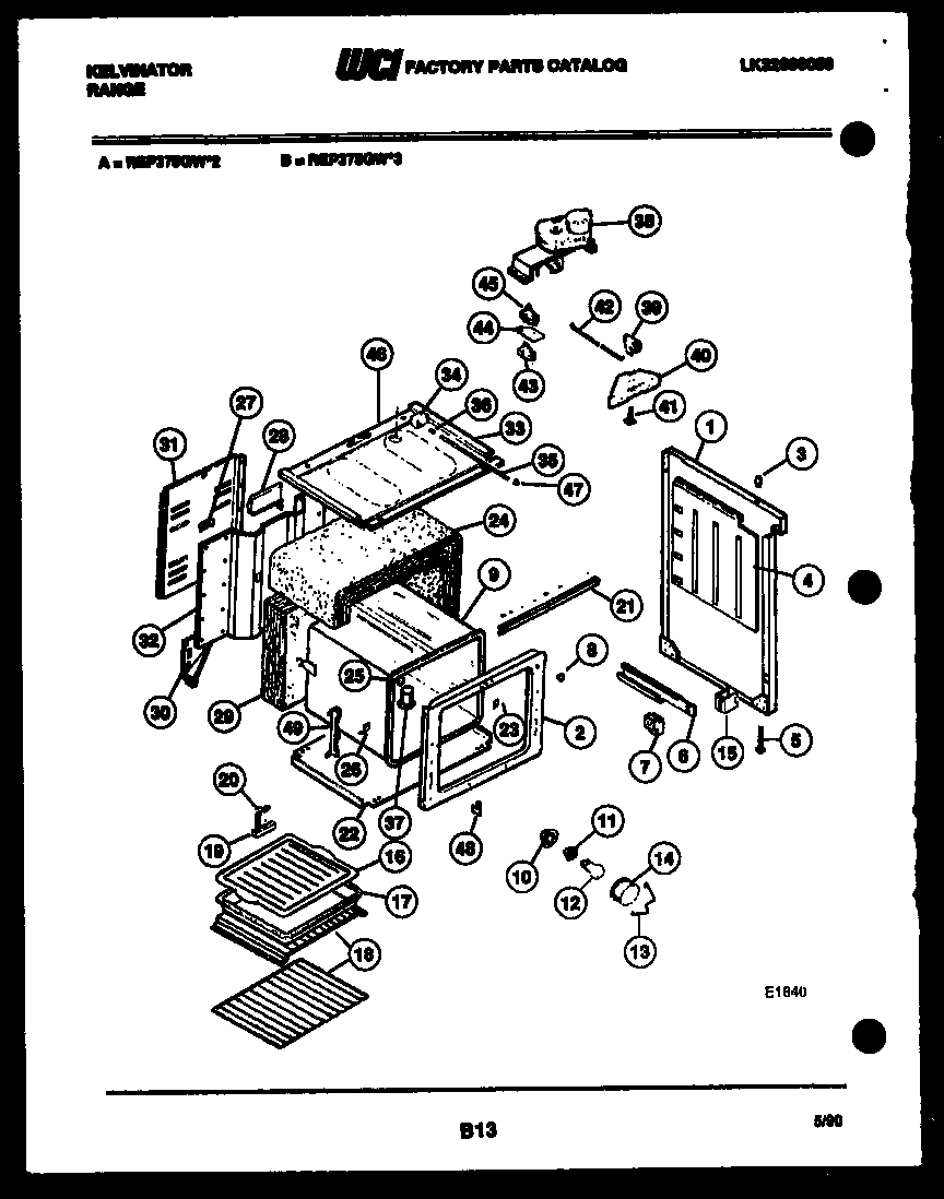 Kelvinator REP375GW3 body parts diagram