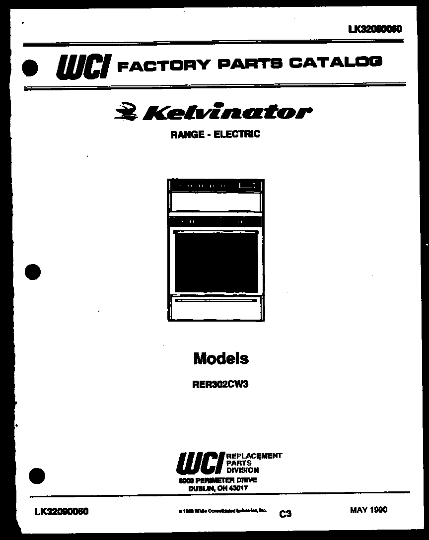 Kelvinator RER302CF3 cover diagram