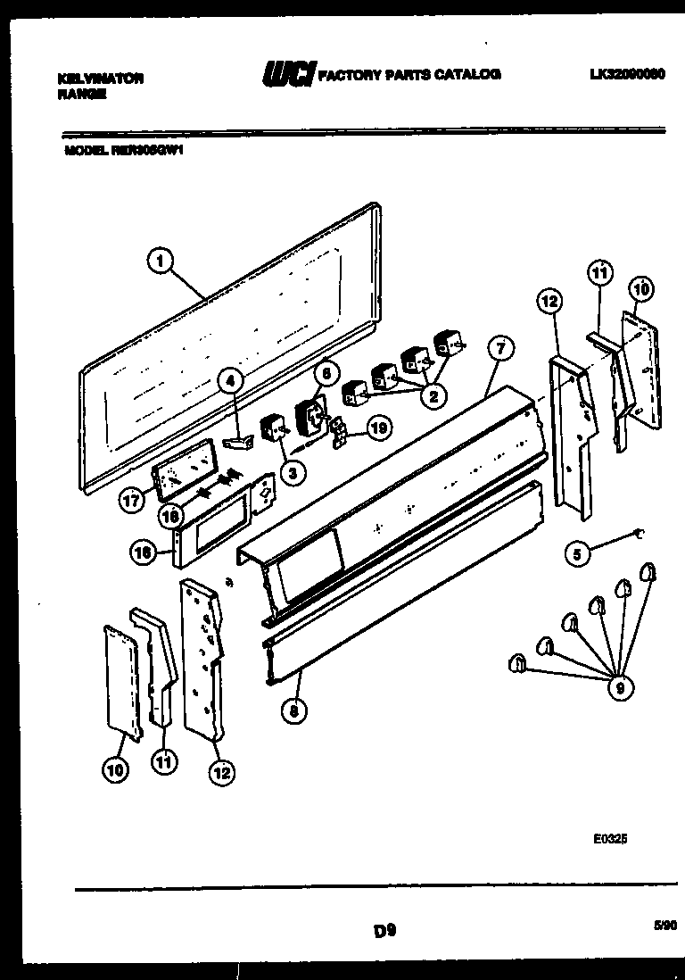 Kelvinator RER305GD1 backguard parts diagram