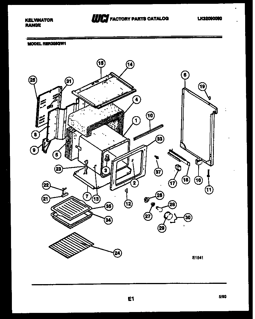 Kelvinator RER305GD1 body parts diagram