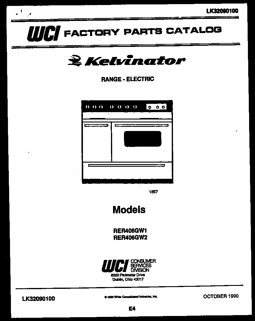 Kelvinator RER406GW1 cover diagram