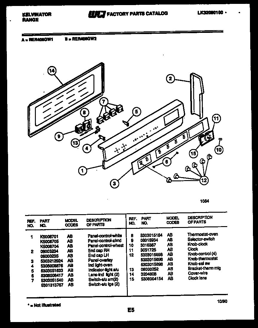Kelvinator RER406GW1 backguard parts diagram