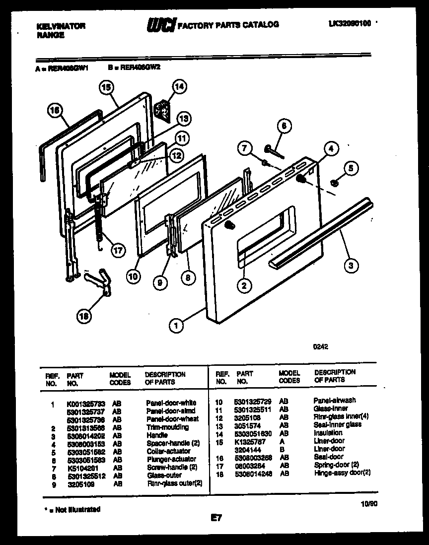 Kelvinator RER406GW1 door parts diagram