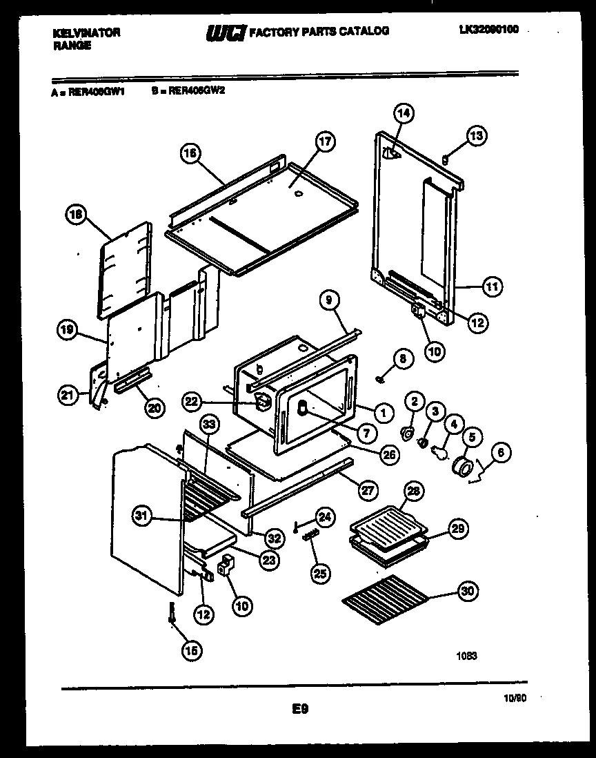 Kelvinator RER406GW1 body parts diagram