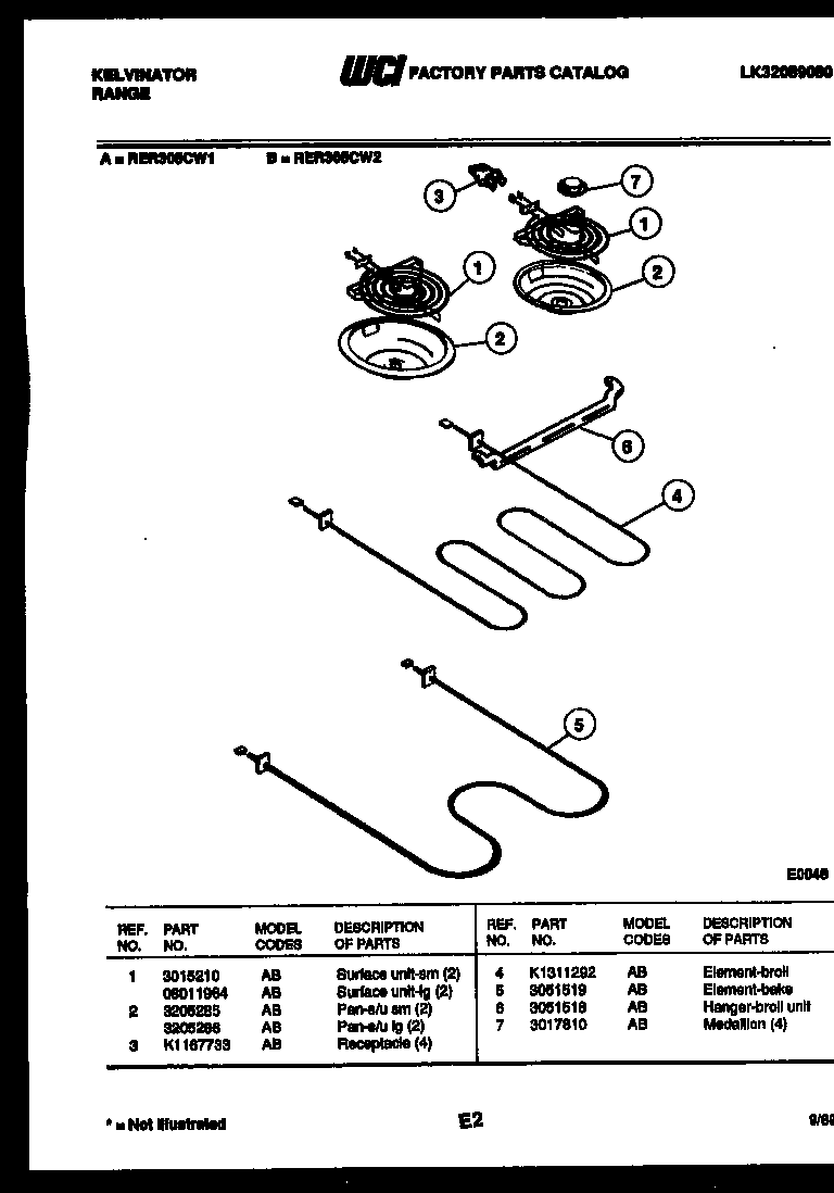 Kelvinator RER305CT2 broiler parts diagram