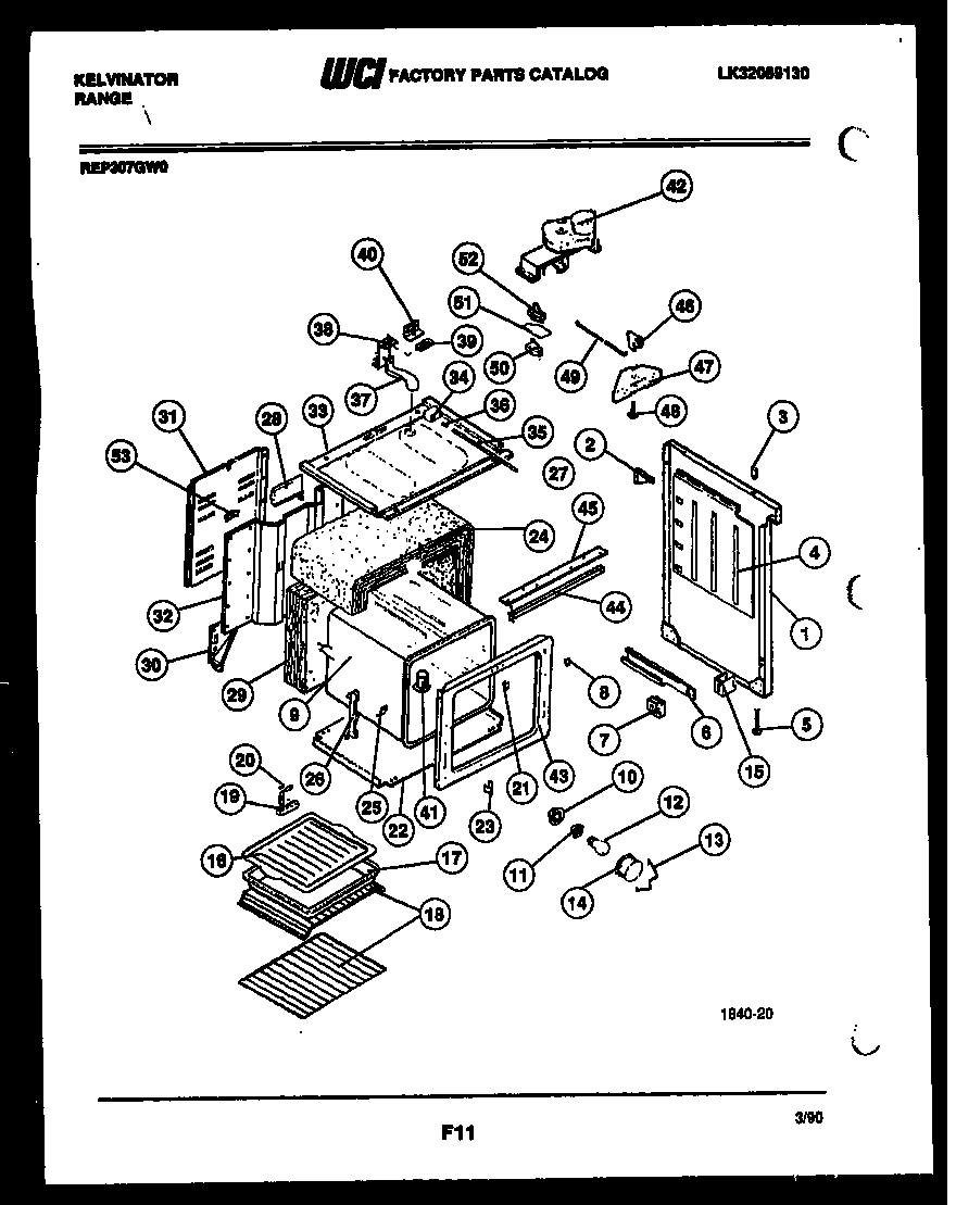 Kelvinator REP307GD0 body parts diagram
