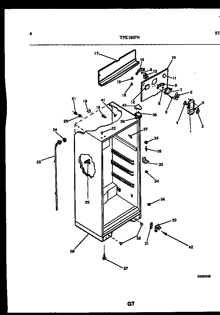 Kelvinator TPK180PN3T cabinet parts diagram