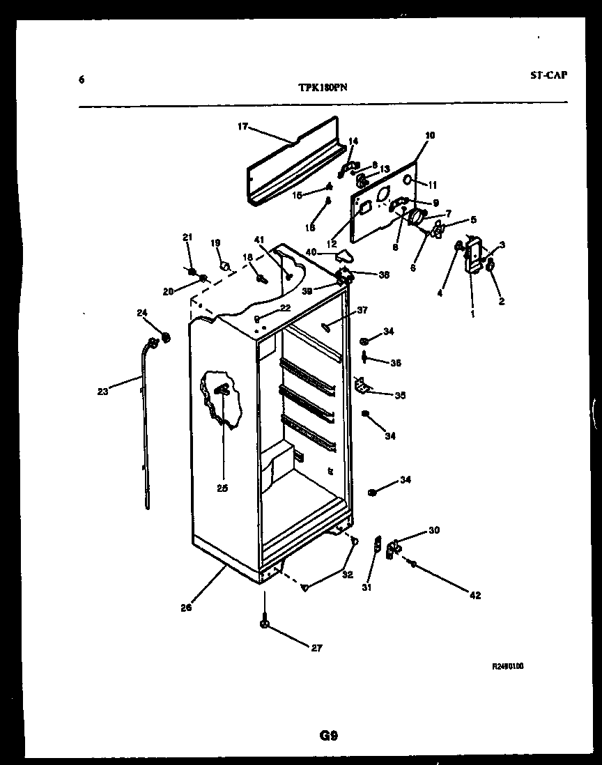 Kelvinator TPK180PN3T cabinet parts diagram