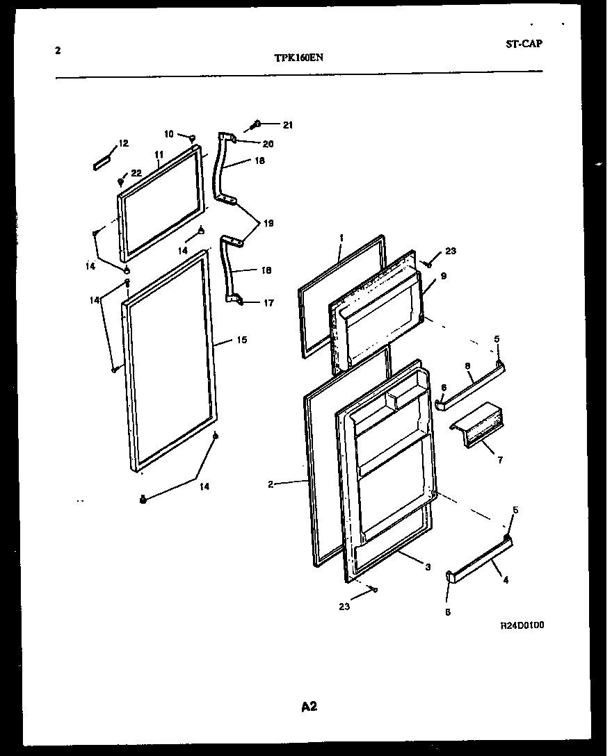 Kelvinator TPK160EN6W door parts diagram