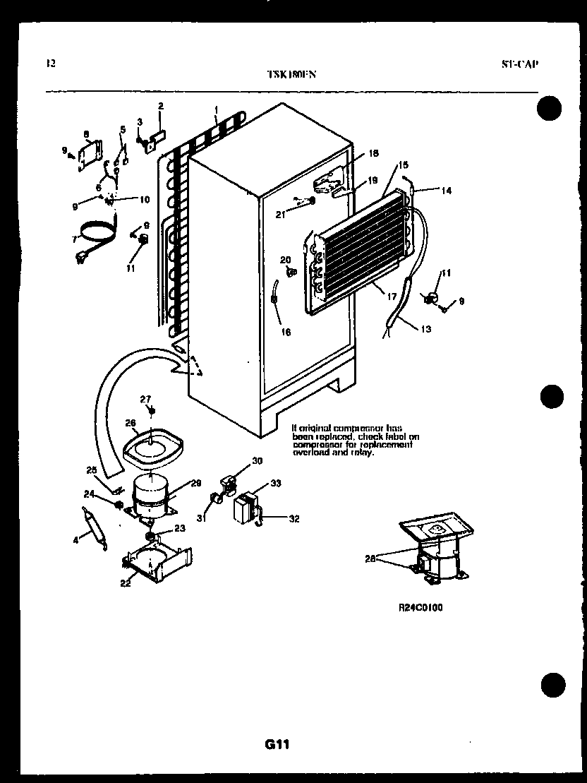Kelvinator TSK206EN4W system and automatic defrost parts diagram