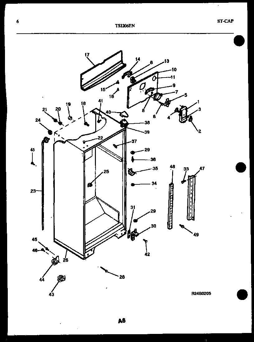 Kelvinator TSI206EN3D cabinet parts diagram