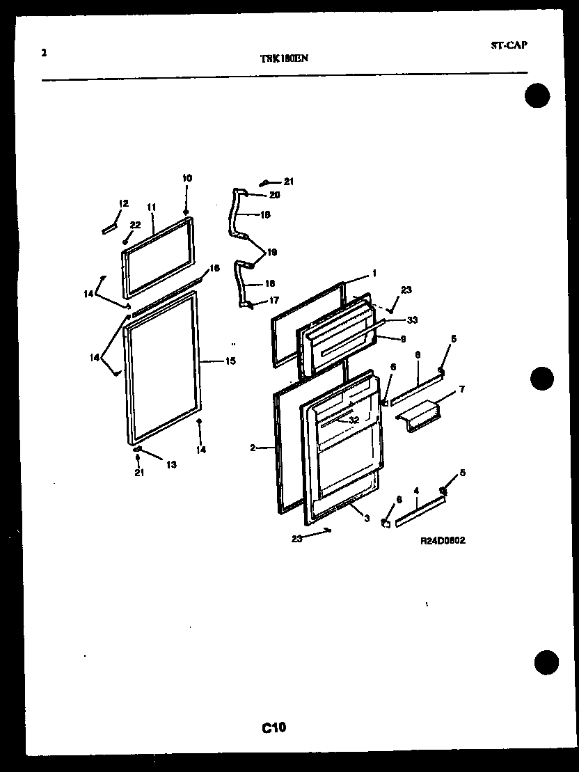 Kelvinator TSK180EN4W door parts diagram