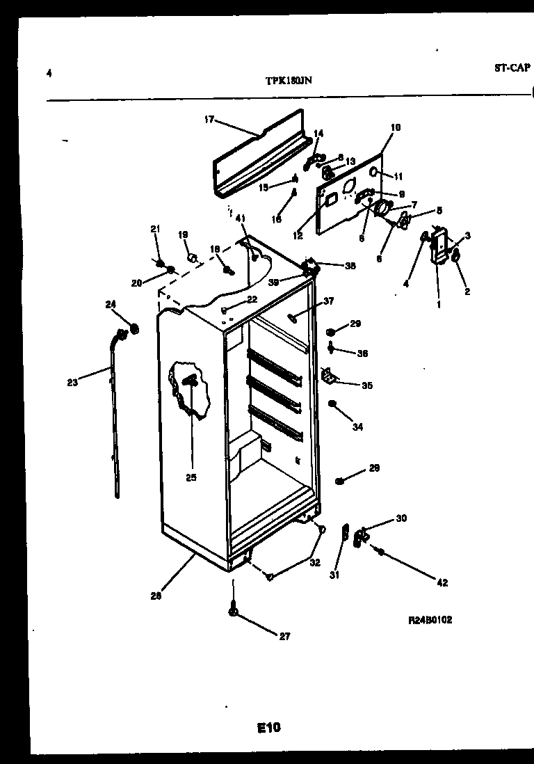 Kelvinator TPK180JN0D cabinet parts diagram