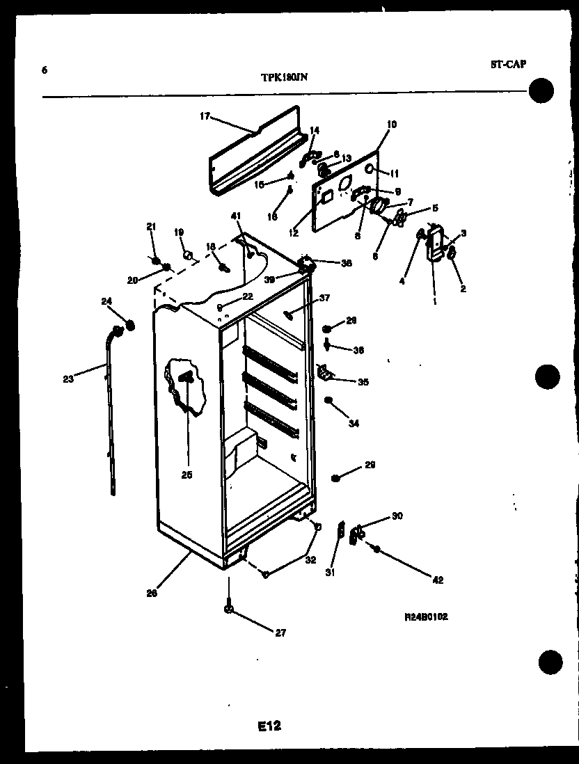 Kelvinator TPK180JN0D cabinet parts diagram